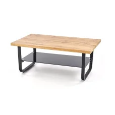 ESPINOZA COFFEE TABLE, BLACK / NATURAL WOOD